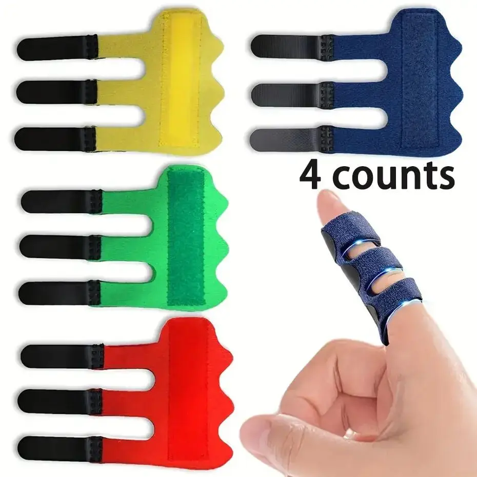 Finger Splints for Straightening The Middle, Ring, Index, Little, and Thumb Fingers, 4pcs Finger Fixation Strap, Sports Accessories, Healthcare