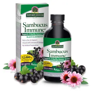 Nature's Answer Sambucus Immune 4oz Liquid Supplement with Black Elderberry, Rich Zinc & Vitamin C for Daily Immune Support, Gluten-Free & Vegan