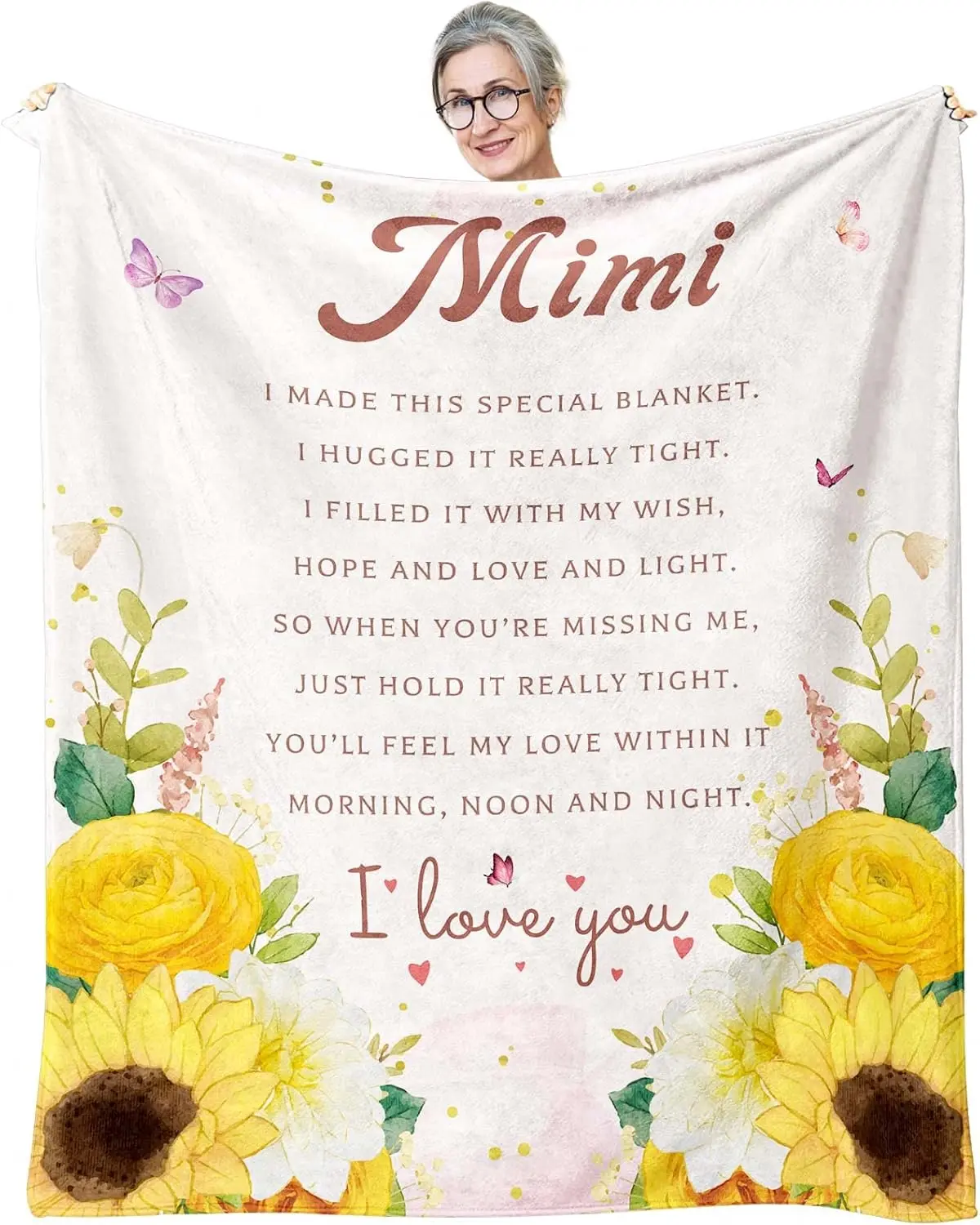 Mimi Gifts - Mimi Gifts for Grandma - Gifts for Mimi from Grandkids - Mimi Birthday Gift Ideas Blanket