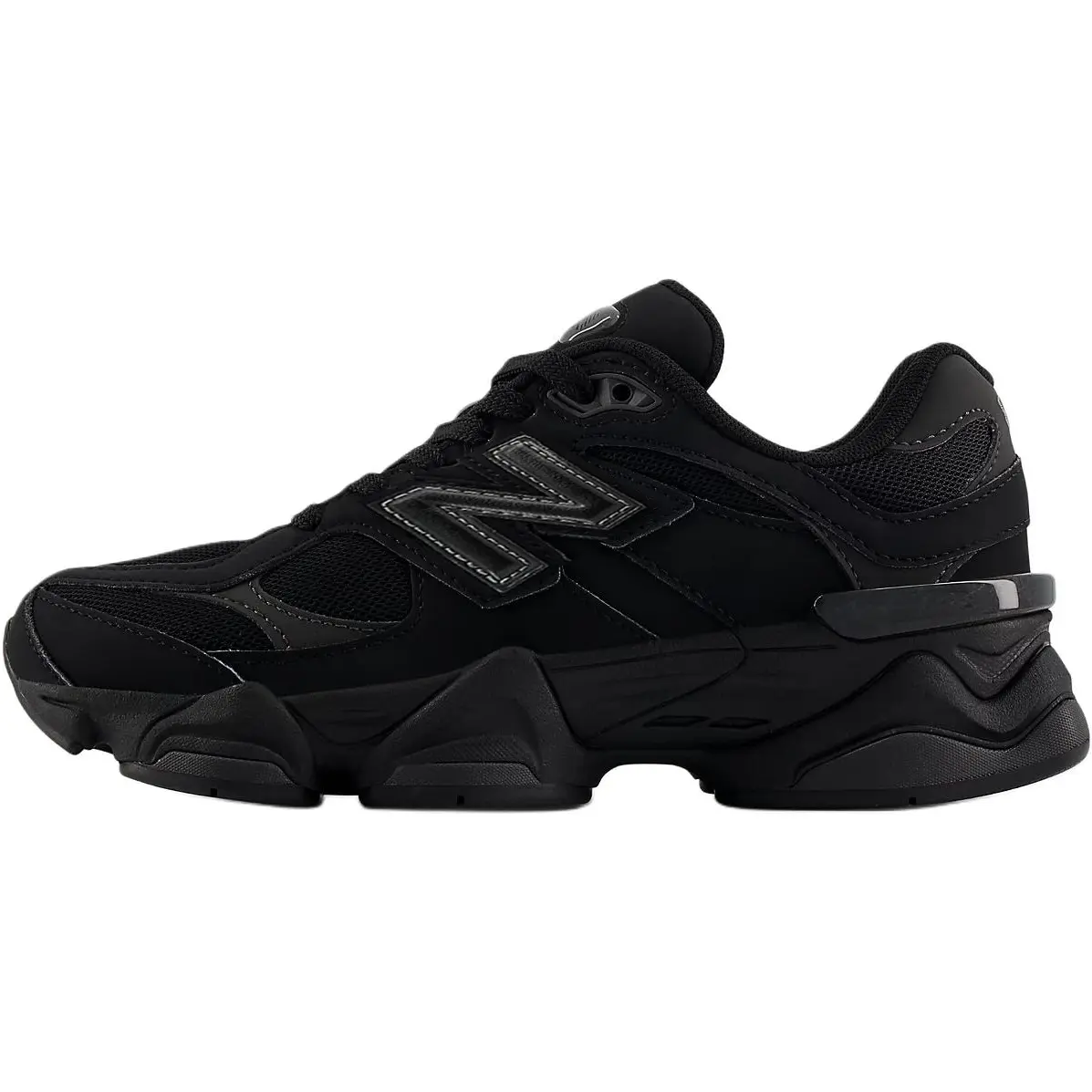 New Balance 9060 'Black Cat' 10-14 (US) Youth/Women's Classic Sneaker Silhouette, Round Toe, Breathable Mesh Upper, Durable Cushioned, Rubber Outsole Sneakers for School, Play, Outdoor Adventures