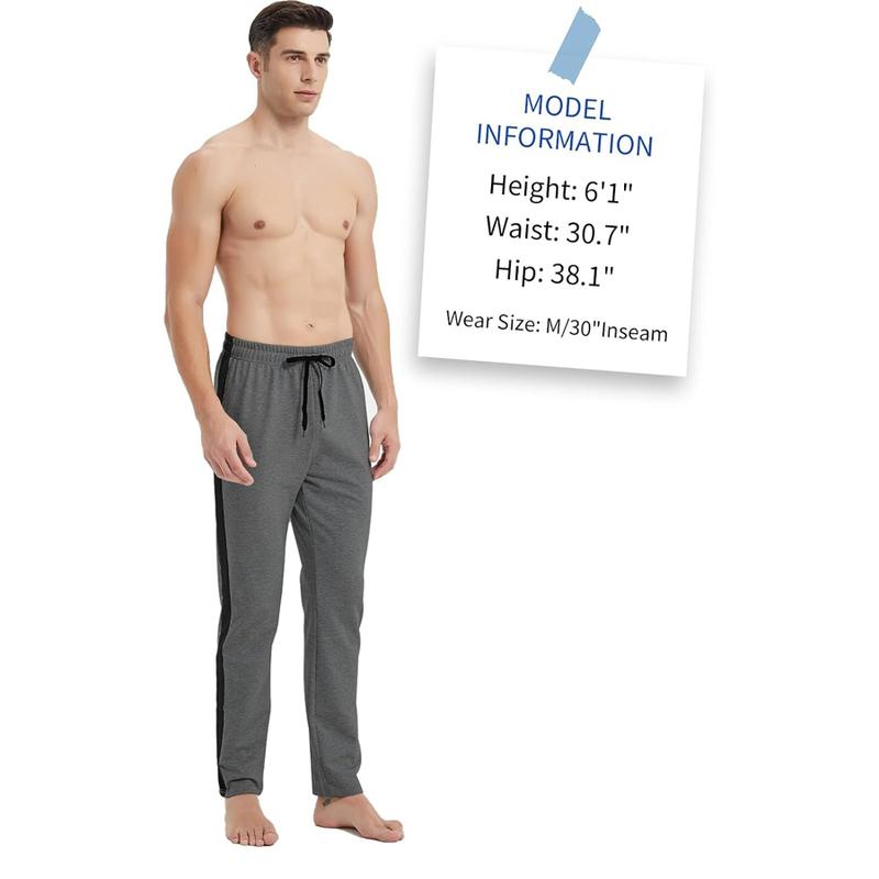 Democare 34/36/38/40 Long Inseam Men's Tall Striped Sweatpants Workout Training Lounge Joggers Pants with Pockets