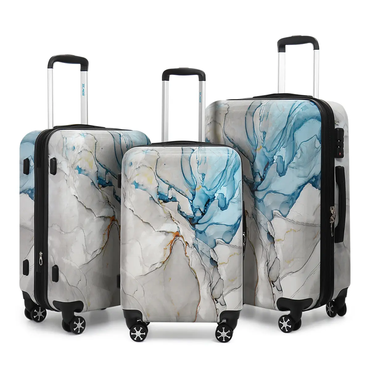 Luggage Sets 3 Piece Expandable Hardside Travel Suitcase Set with Spinner Wheels, TSA Lock, Lightweight ABS+PC, Dimensions 20"/24"/28"