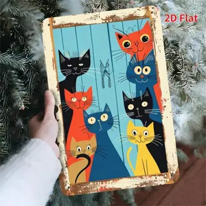 Cat Pattern Wall Decor, Vintage Wall Art, Shabby Chic Design, Wall Hanging Decor for Home Living Room Bedroom, Home Decor, Room Decor, Housewarming Gift, Ornaments