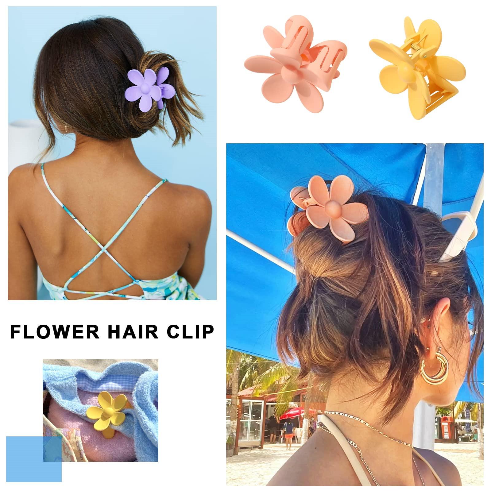 Cute Flower Hair Claw Clips - 4-piece suit Nonslip Strong Hold Small Clips for Women and Girls Cute Flower Hair Claw Clips - 4-piece suit Nonslip Strong Hold Small Clips for Women and Girls