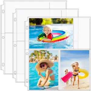 MaxGear 30 Pack 4x6 Photo Sleeves for 3 Ring Binder (180 Pictures), Heavy-Duty Archival Page Protectors, 3-Pocket Clear Photo Album Refill Pages, Plastic Seed Binder Pages 8.5x11, Postcard Sleeves