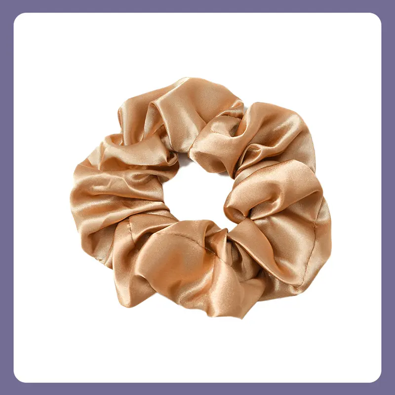 Semuer Women's Soft Silk Satin Scrunchie - 1-Piece Smooth Finish Soft Hair Grip, Gentle Elastic Tie for Thick and Thin Locks, One-Piece, Round Loop