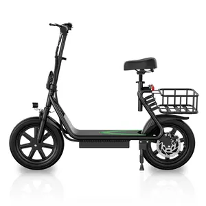 Electric Scooter for Adults with Seat and App, 48V 10.4Ah Battery, Top Speed 22 mph, Driving Range 21-27 Miles, App Control,Pet-Friendly Design with Rear Basket