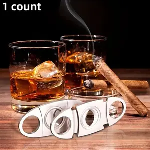 Stainless Steel Cigar Cutter, 1 Count Adjustable Cigar Cutter for Men, Cigar Accessories, Cigar Cutter for Home Office