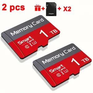 2-Pack × 1TB micro tf SD Card - The Micro SD card memory card adapter is a multi-functional TF memory card suitable for tablets, cameras, mobile phones, laptops, PCS, car audio systems and game consolesng equipment, automobiles