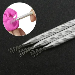1pc, 7 Pin Feather Wire Texture Ceramics Tools Polymer Clay Sculpting Modeling Tool Handheld DIY Pottery Brush Cake Decorating Accessories