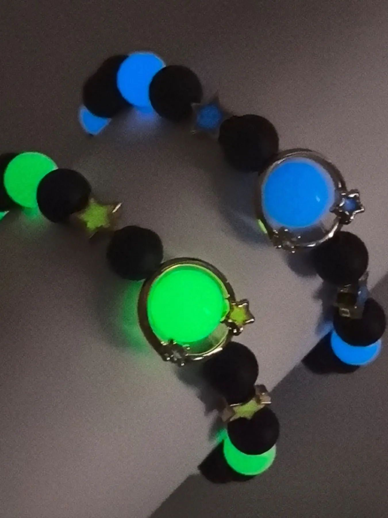 Dmk Night Glow Bracelet, Starry Beaded Party Jewelry, Couple Gift, Brighter Under Light, All-Season Accessory, Alloy Material