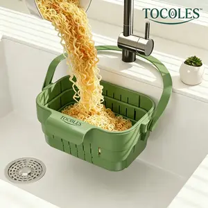Hanging Foldable Kitchen Sink Drain Basket, Stainless Steel Anti-Clog Strainer Accessory with Hands-Free Sanitary Design, No-Tool Installation, Slim Space-Saving Structure, Easy Cleaning & Low Maintenance