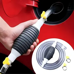 Multifunction Liquid Sucker Pump High Flow Manual Fuel Pump 4.9 Ft Hose -Portable Hand Siphon Transfer Pump Kit fit for Gasoline Oil Diesel Water Liquid Fluid