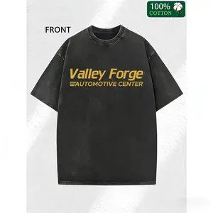 Valley Forge Automotive Center Vintage Washed T-Shirt, 100% Cotton Unisex Soft Graphic Tee for Car Enthusiasts, Retro Casual Top