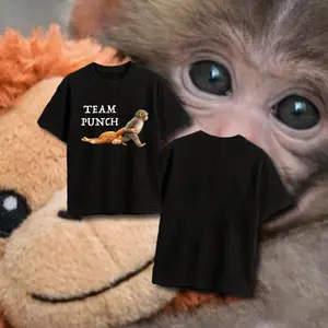 Team Punch T-Shirt, Cute Monkey Punch Graphic Tee, Fashion Cotton, Full Colors, Full Sizes, For Men, For Women