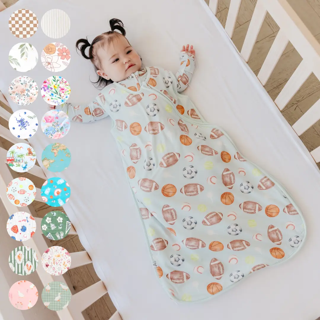 Copper Pearl All Over Print Knit Sleeveless 3-Layer Sleep Support Children's Sleeping Bag - 0-24 Months Newborn Wearable Blanket, Lightweight, Breathable, Buttery Fabric, Wraparound Zipper with Cover, Nighttime Use, Sleep Support Children's Sleeping Bags