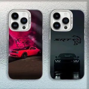 Car D-Dodge Challenge S-SRT Phone Case For iPhone 17,16,15,14,13,12,11,Mini,Pro,MAX White Matte Shockproof Cover