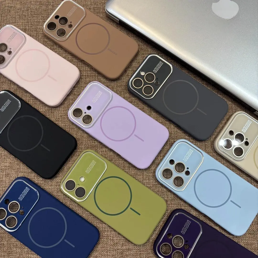 Simple solid color couple phone cases for iPhone 17/16/15/14/13 Pro Max, instantly transforming your phone into an iPhone 17. Built-in lens protection and supports MagSafe --3994