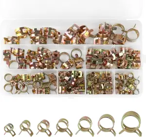 105Pcs Spring Hose Clamps Fuel Line Silicone Vacuum Hose Low Pressure Air Clamps & Sleeving Automotive Replacement Fastener Assortment Kit 7 Sizes (6/7/8/9/10/12/14 mm) - Home Improvement.