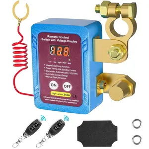 Kill Switch for Car with Led Voltage Display,12V 240A Remote Battery Disconnect Switch Smart Voltage Kill Switch, Car Kill Switch Anti Theft, Remote Battery Kill Switch for Car, Truck, RV