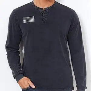 Beotyshow Mens Casual Button Short Sleeve Henley T-Shirts Patriotic Tactical Military Army Shirts for Men Menswear Top