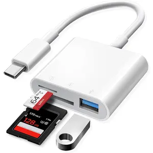 3 In 1 Adapter Type-C, Tf, Cf, Sd, Memory Card Reader, Recorder, Compact Flash Usb-C, Pro, Huawei, Macbook