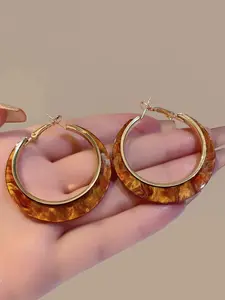 Vintage Elegant Resin Geometric Earrings for Women, High-End Light Luxury Design, Perfect for Daily Commute, Parties, Vacation Wear