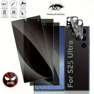 Privacy Screen Protector & Lens Protector, 5 Counts Anti-spy Phone Screen Protector & Lens Protector, Phone Accessories for Samsung Galaxy S25 S24 Ultra Devices, Cover, Protective, Cellphone, Smartphone, Tempered Screen Film, Durable