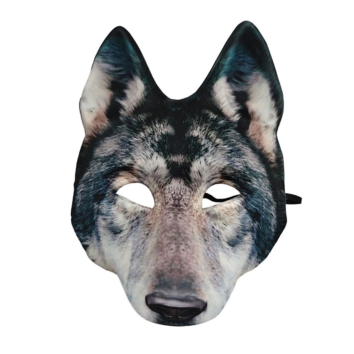 animal head mask,Realistic wolf head 3D mask with lifelike fur texture and pointed ear shape, suitable for Halloween themed party role-playing costume accessories