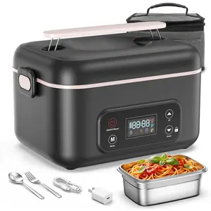 Cordless Electric Lunch Box, 24000mAh Rechargeable  Warmer with 5-Sided Heating, 1.3L Portable Self Heating Lunch Box with  Timer & Lock Screen for Work, , , Camping