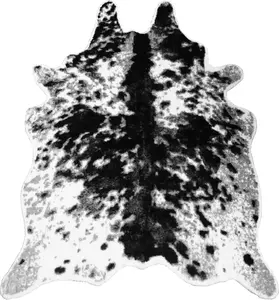 Faux Cowhide Rug  Rug Western Cowhide Area Rugs for Living Room (Black and White, 2.6ft x 4.1ft)