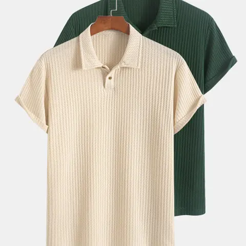 Men's Solid Color Plain Polo Shirt, Regular Fit Casual Short Sleeve Top for Summer, Men's Clothes Menswear for Daily Wear Polo Tees Summer Polo Shirts