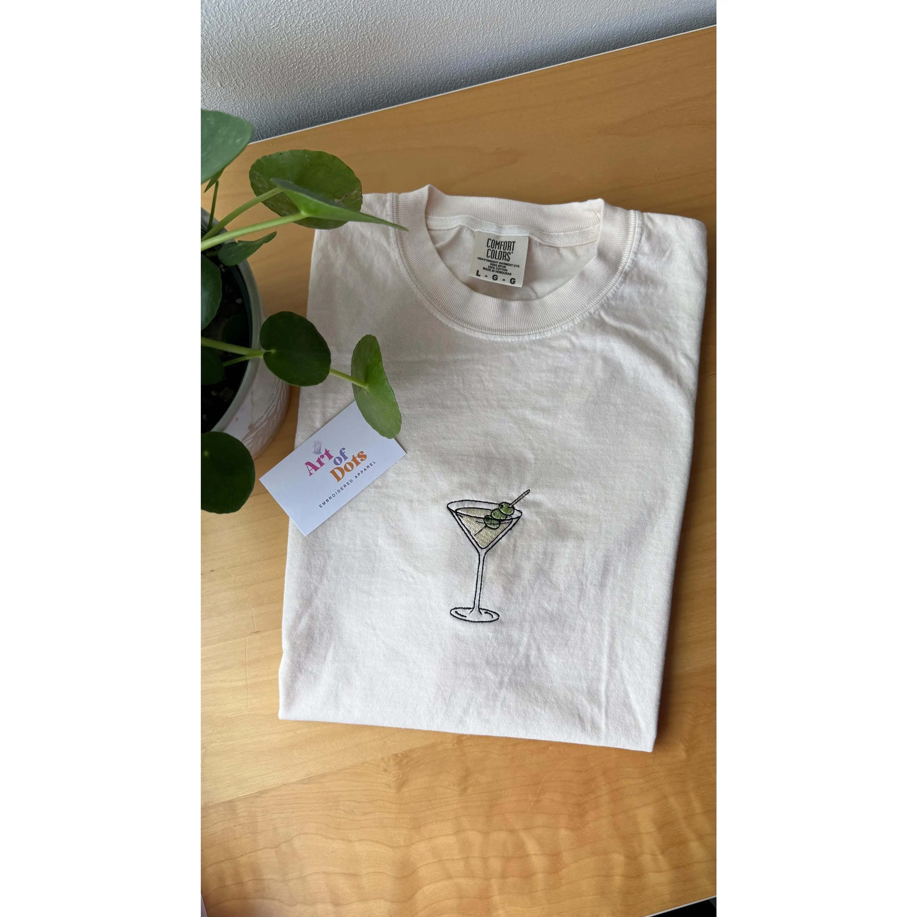 Embroidery Martini Cocktail Shirt, Embroidered Martini tee, Birthday Gift for Her, Dirty Martini Lover, Bachelorette party, Mothers Day gift