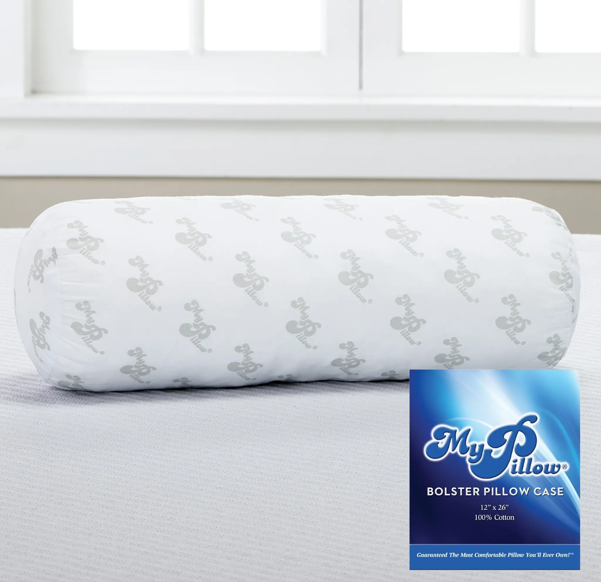 Bolster Pillow w/ Bolster Pillowcase - Comfortable Support for Posture Relief and Relaxation