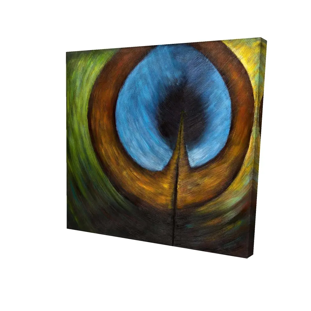 Begin Home Decor 2080-2424-AN121 24 x 24 in. Peacock Feather Canvas - Exotic Bedroom Decor Wall Art