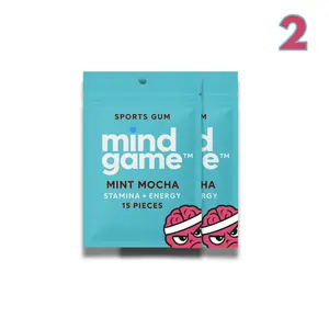 Mindgame Sports Gum Mint Mocha 2 Packs - Natural Gum for Precision Energy for Athletes & High Performers