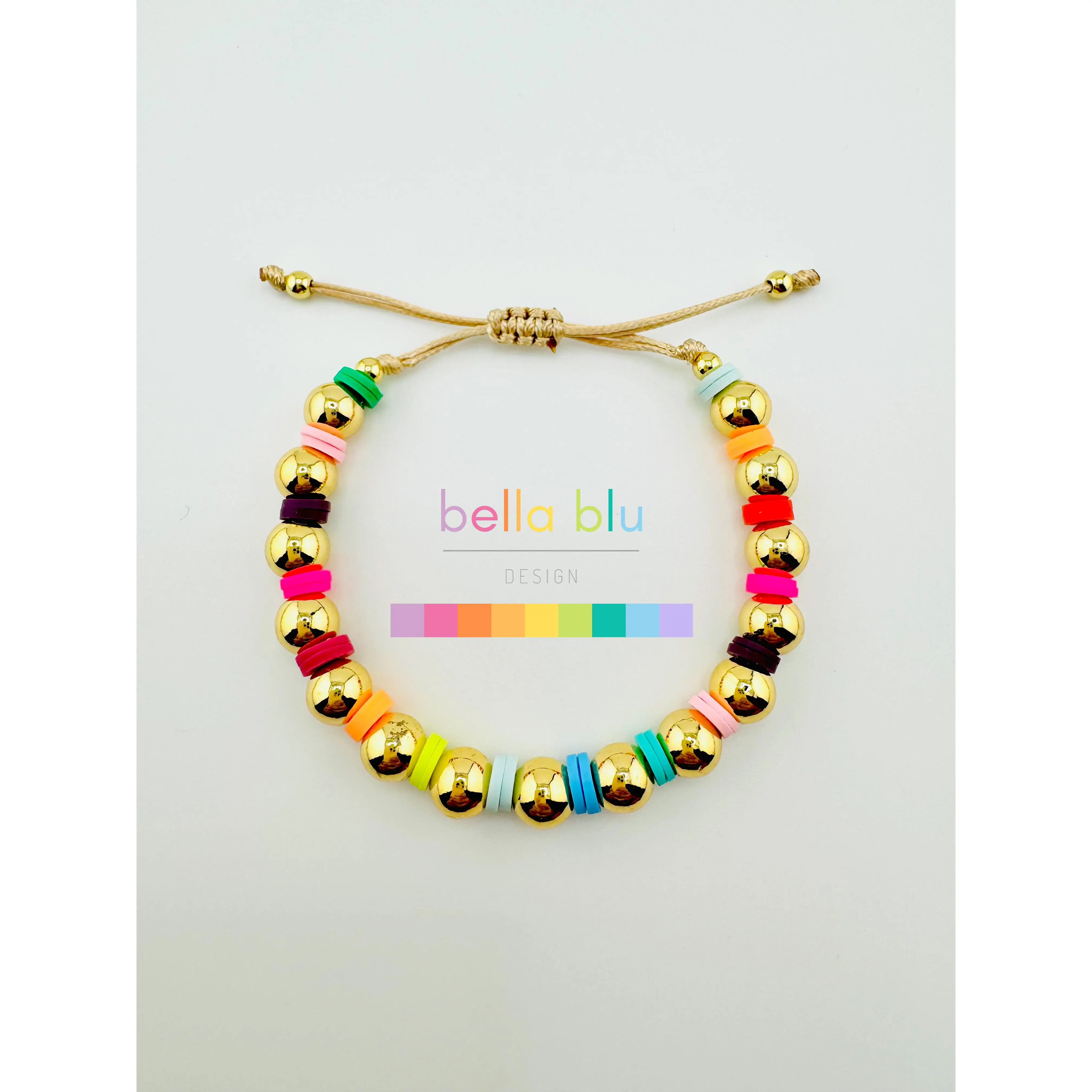 Sofia 18k Gold Multicolor Bracelet - Elegant Design with Colorful Accents
