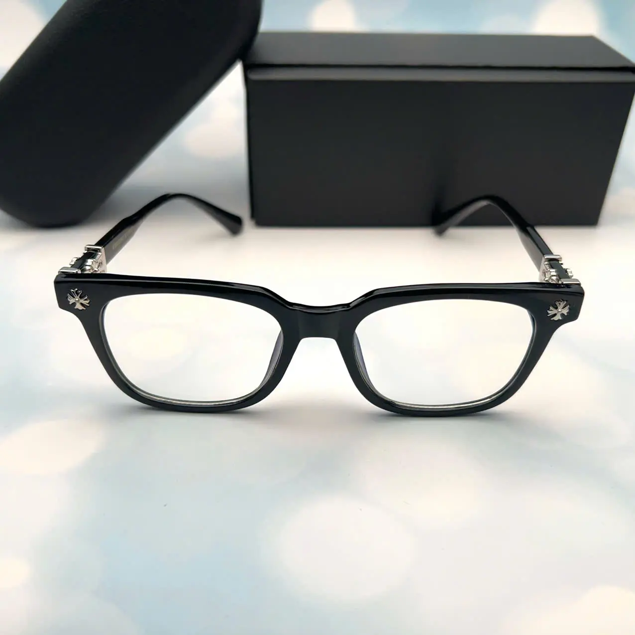 Classic Elegant Hearts Black - Silver Cox Ucker Eyeglass Frames for Men and Women - UV400 2273