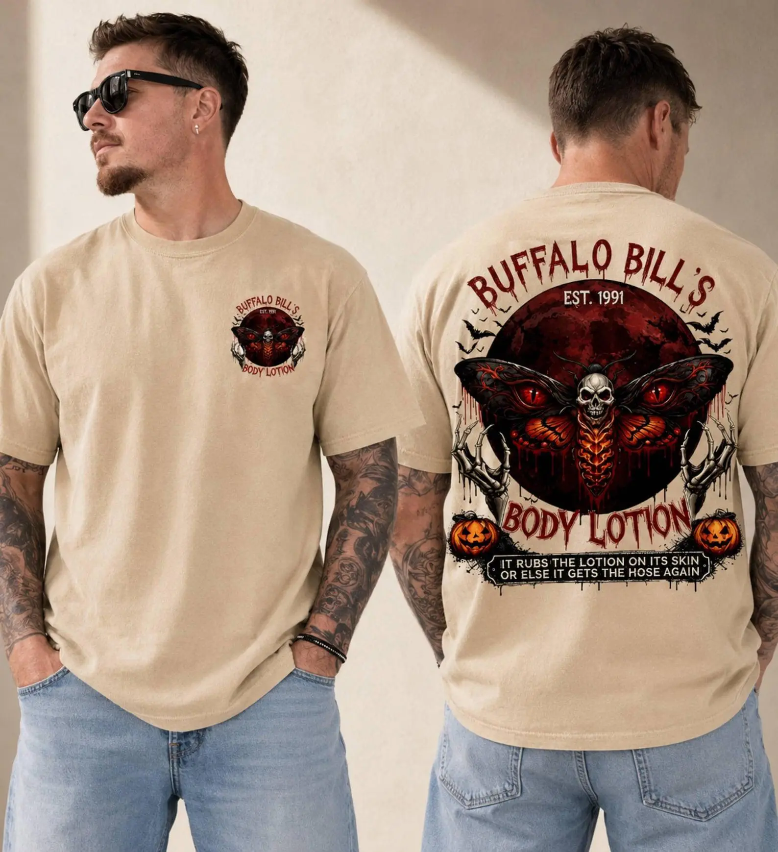 Comfort Colors Buffalo Bill's Body Lotion Horror Halloween Shirt, Silence of the Lambs Inspired Graphic Tee, Horror Movie Fan Gift