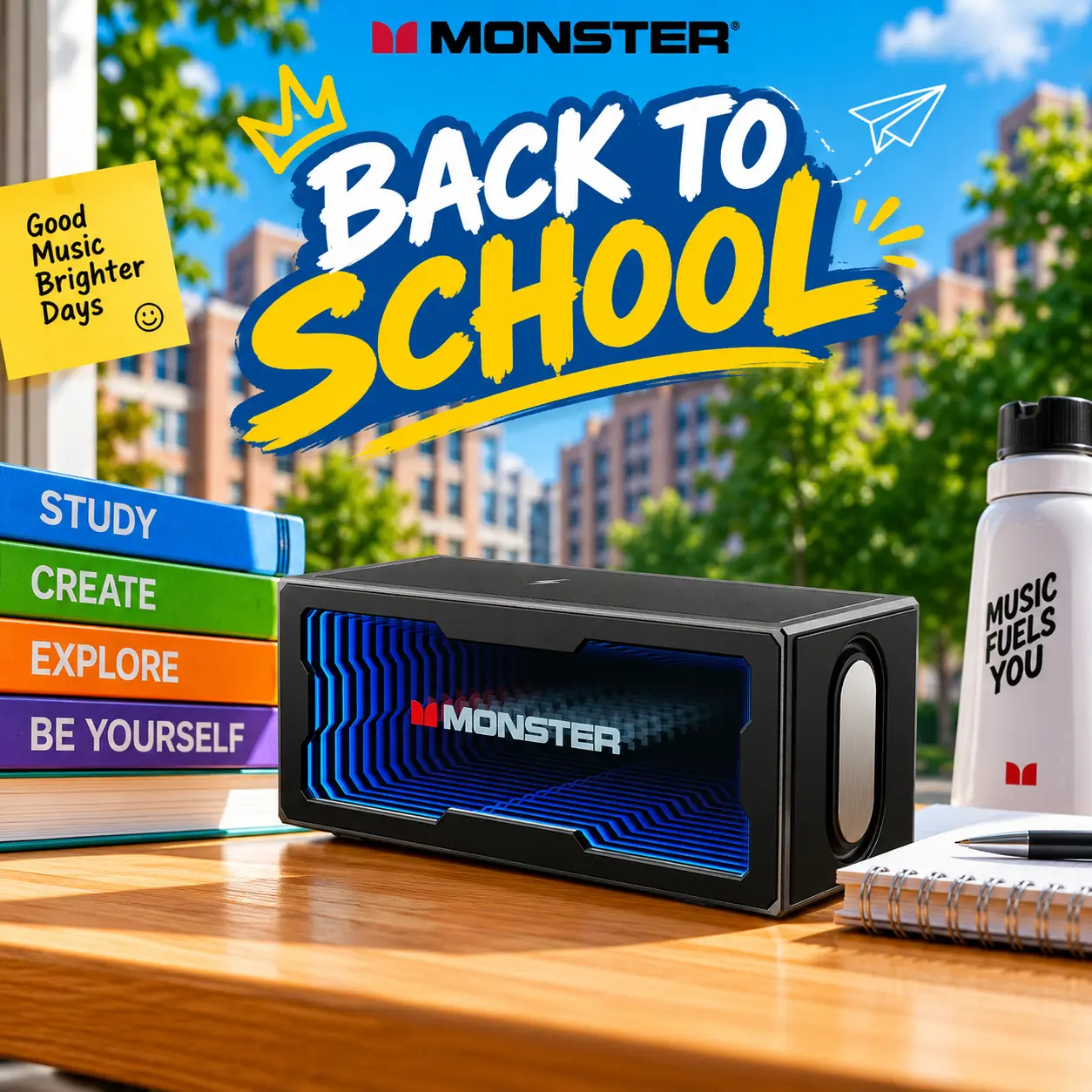 Monster  Portable Bluetooth 6.0 Speaker, 40W Stereo, 3D LED Show, Wireless Charging, Hands-Free Calls, USB/AUX/TF Card, Home, Party, Office & Gaming Room, Gift Ideas for Men & Women - Deals For You Days-TikTokShopBackToSchool