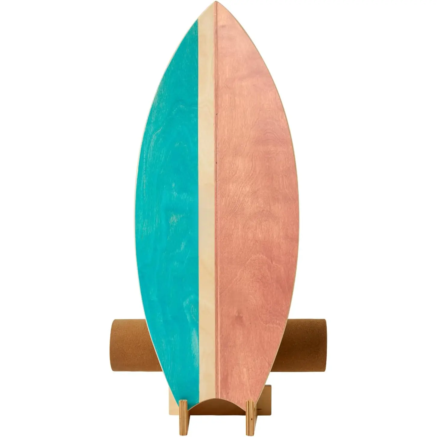 Wooden Surf Trainer Roller Board for Adults - 6.6lb Lightweight, Easy-Glide Roller, Wooden Base, Non-Slip Smooth Surface, Board Holder for Balance Training (Golf, Hockey Focused)
