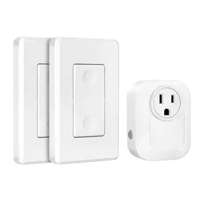 Remote Wall  and Outlet, No Wiring, On Off Power Plug, Expandable Remote Control Outlet Light , 100Ft RF Range, FCC Listed