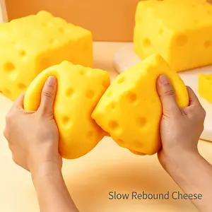 Viral Giant Cheese Block Squishy Slow Rising Toy, Sensory Fidget Stress Relief Squeeze Toy, Soft Cute Food Play Toy for Relaxing, Perfect Hobby Gift for Boys Girls Adults All Ages