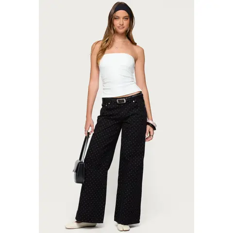 Misha Polka Dot Low Rise Baggy Jeans
