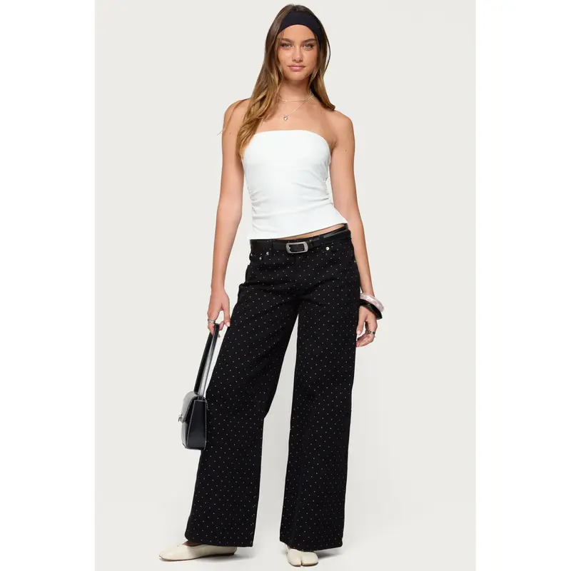 Misha Polka Dot Low Rise Baggy Jeans