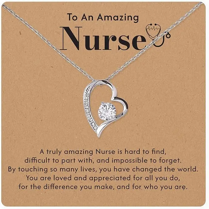 Nurses Necklace For Women, Gifts For Nursing Students Female, Nurse Pinning Ceremony Gifts, Registered Nurse Necklace For Nurses, Caregivers & Medical Assistants