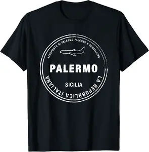Palermo Sicily Italy Passport Stamp Vacation Travel T-Shirt - Claragonz Shop 44B09KDQ8B2B