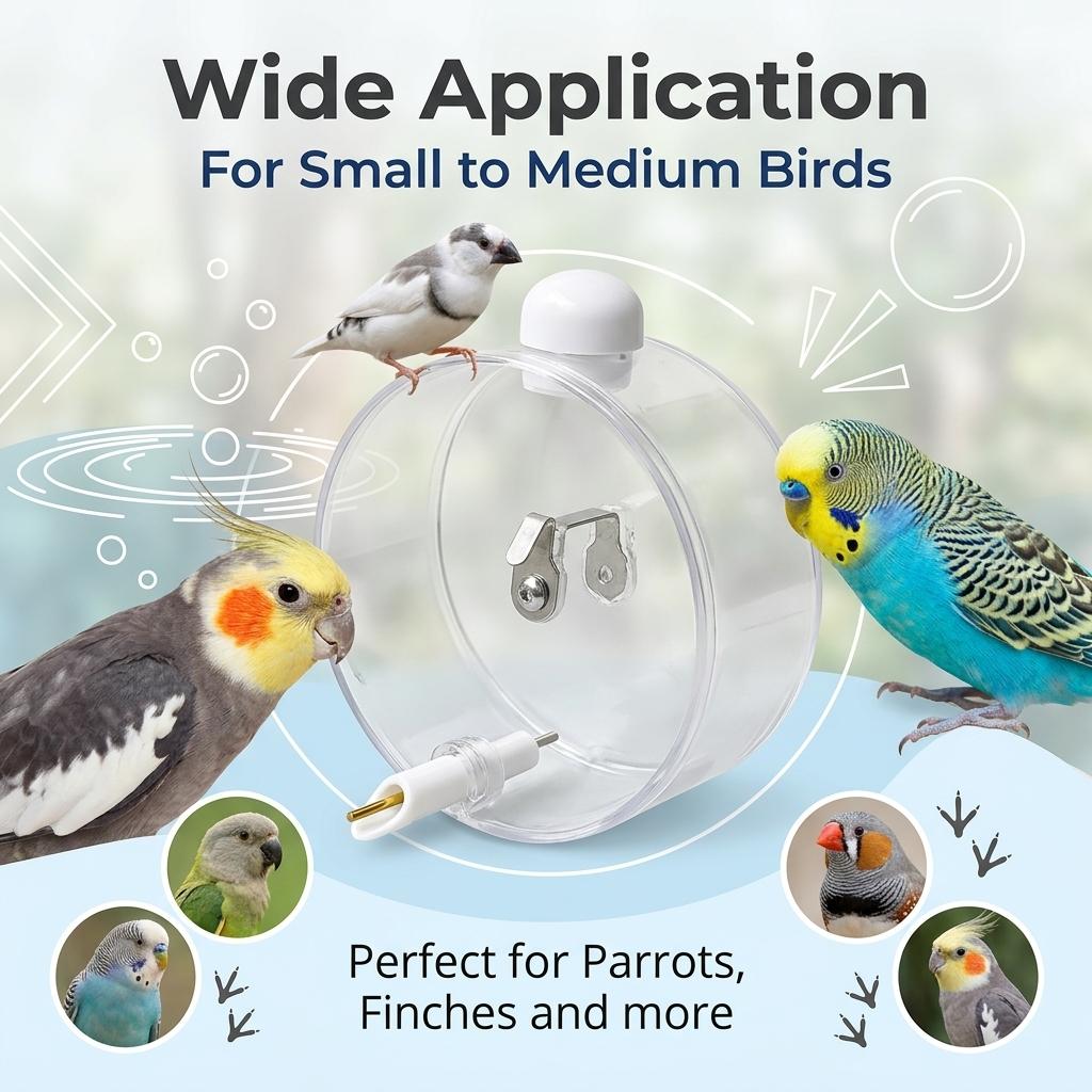 Large Capacity Hanging Bird Water Feeder Leak-Proof Transparent Self-Watering Bottle for Parrots Canaries & Bird Cage Easy-Clean Must-Have