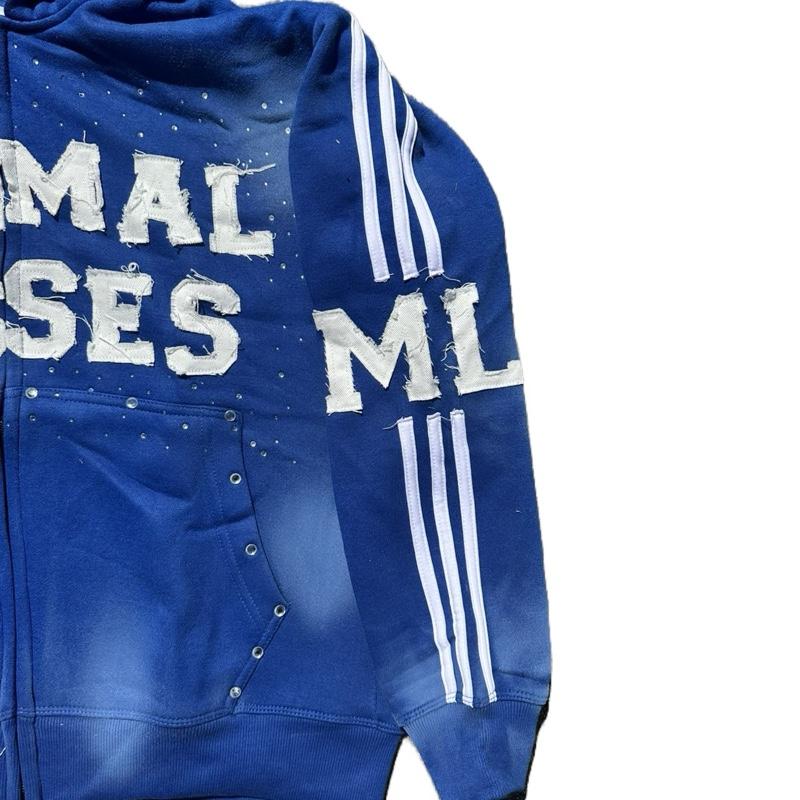 “I Hate Losing” Blue Rhinestone Hoodie