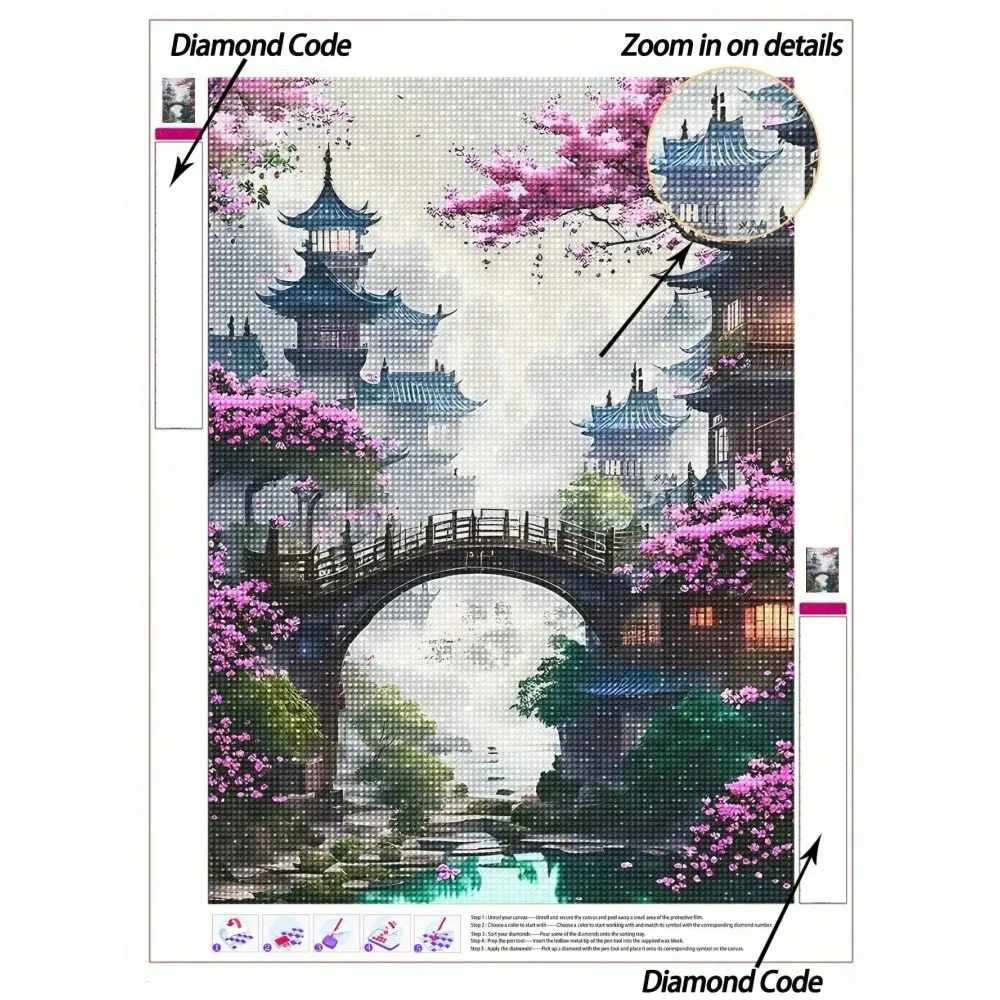 5D DIY Diamond Painting, Rustic Natural Landscape Decorative Diamond Painting Set, Handmade Decorative Painting, High-Definition 5D DIY Embroidery Mosaic Art, DIY Diamond Painting Gift, Handmade Craft, Diamond Painting Kit